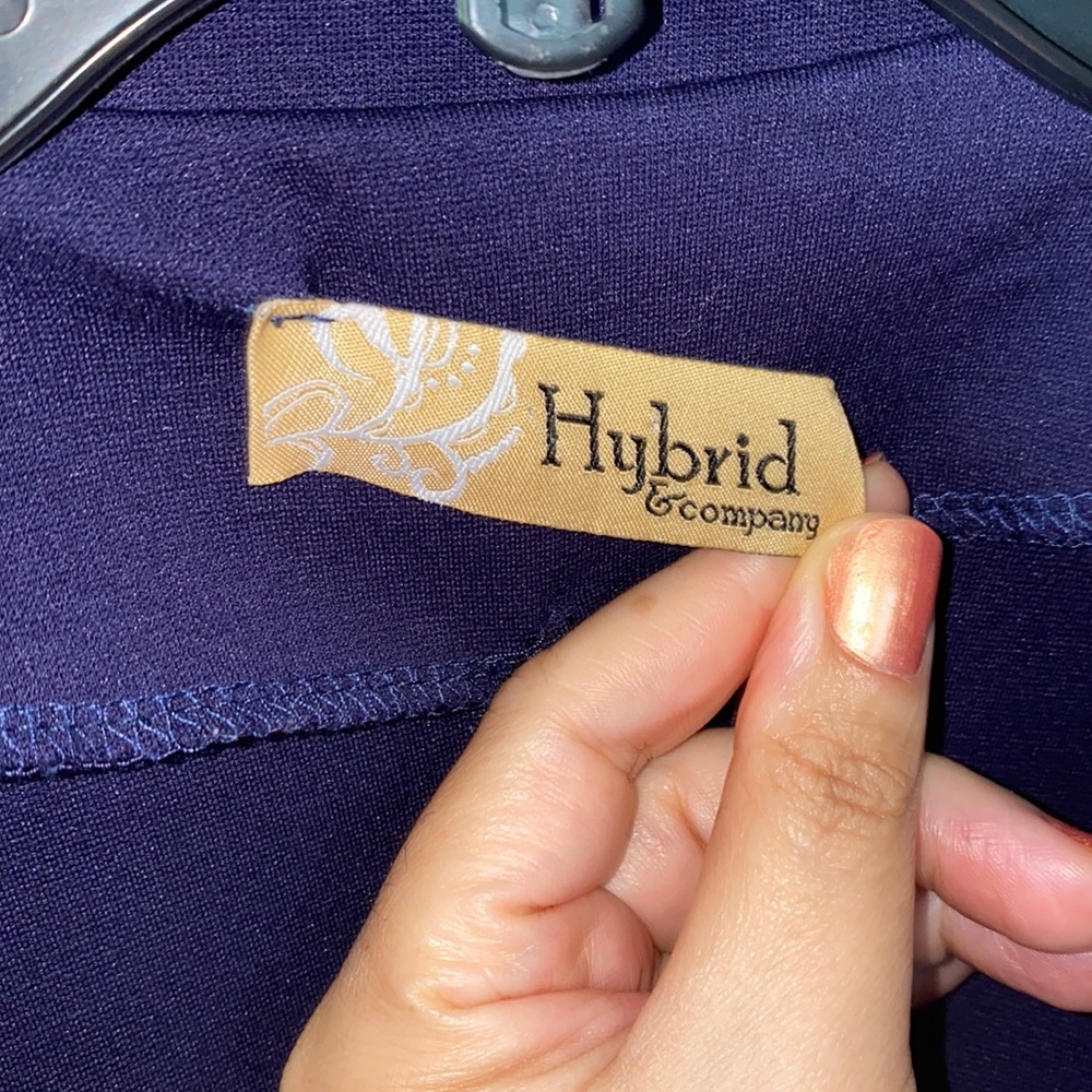 Hybrid Company Double Breasted Navy Blue High to Low Suit Coat
